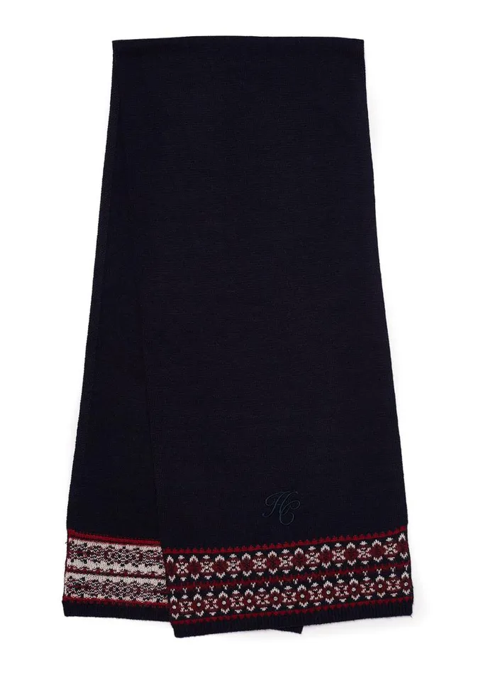 Women Jennifer Fairisle Scarf Ink Navy Holland Cooper Scarves