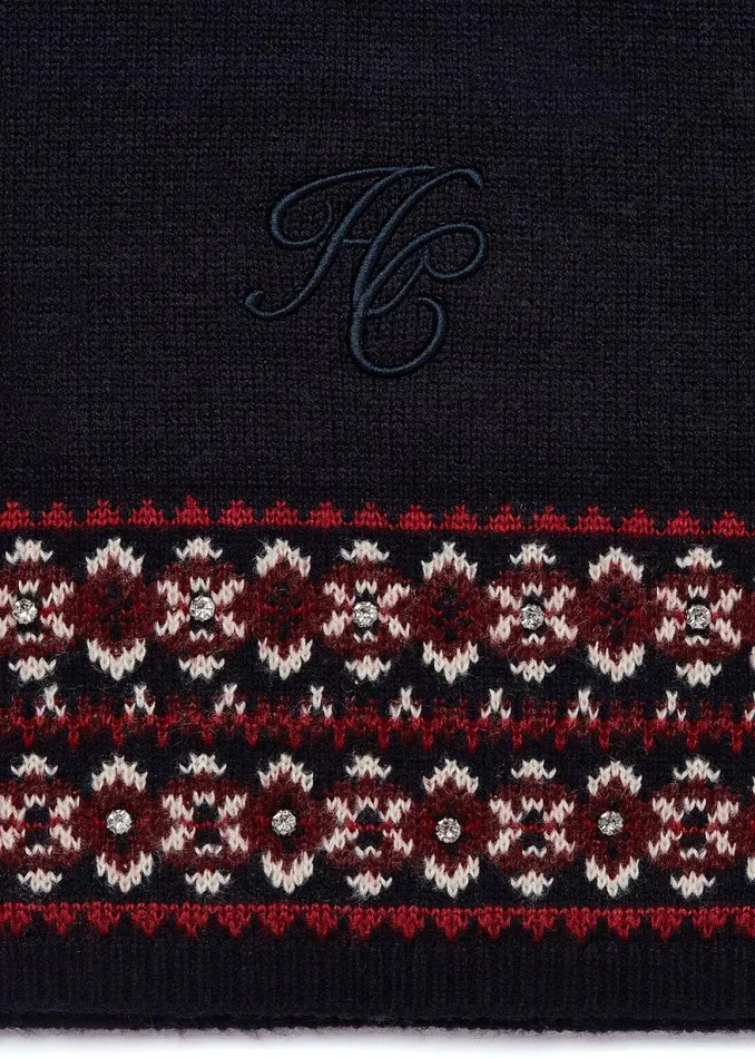 Women Jennifer Fairisle Scarf Ink Navy Holland Cooper Scarves