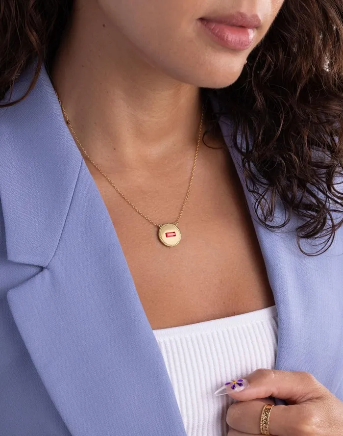 Women Jewelry Madewell Madewell X Katie Dean Jewelry Coin Birthstone Necklace January