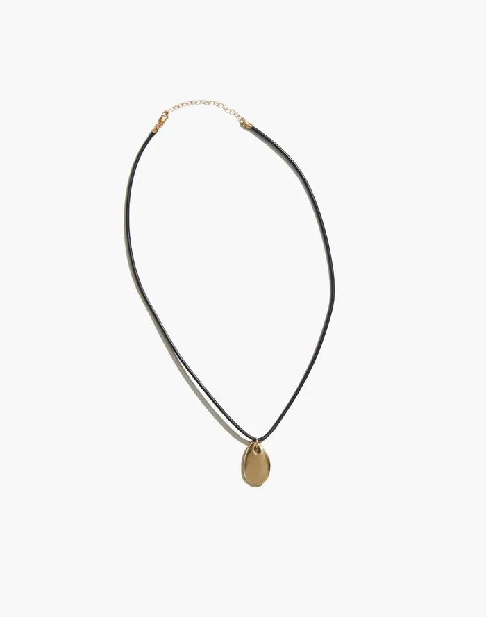 Women Jewelry Madewell Maslo Jewerly Small Pebble Pendant Necklace Gold
