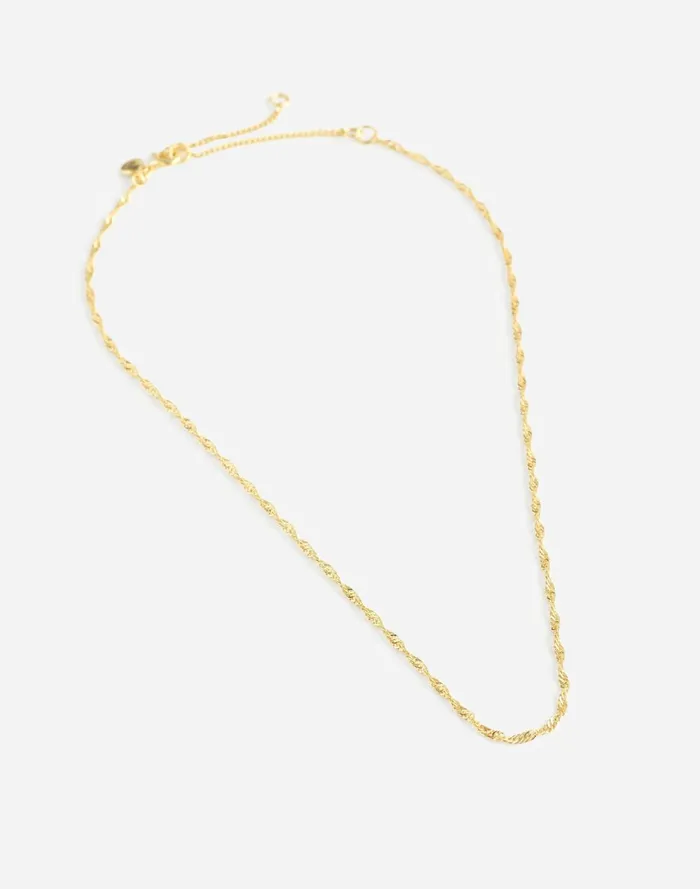 Women Jewelry Madewell Twist Chain Necklace Pale Gold