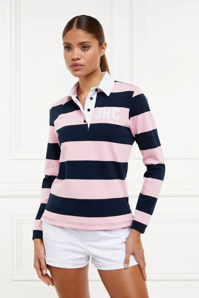 Women JHC Sweatshirt Ink Navy Pale Pink Holland Cooper Polo Shirts