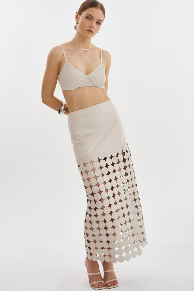 Women KALI MultiCircle Maxi Skirt Bone LAMARQUE Skirts Women KALI MultiCircle Maxi Skirt Bone LAMARQUE Skirts