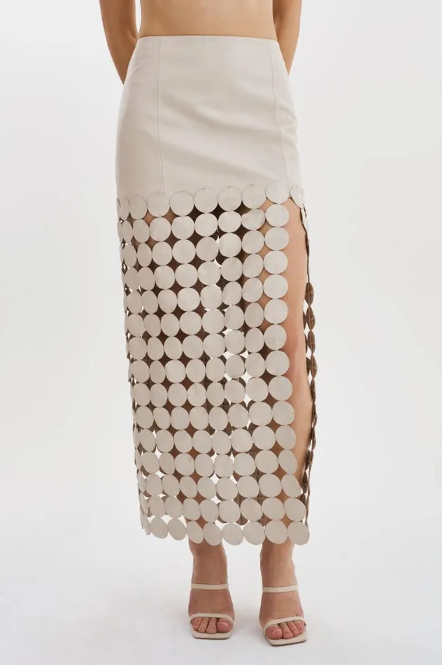 Women KALI MultiCircle Maxi Skirt Bone LAMARQUE Skirts Women KALI MultiCircle Maxi Skirt Bone LAMARQUE Skirts