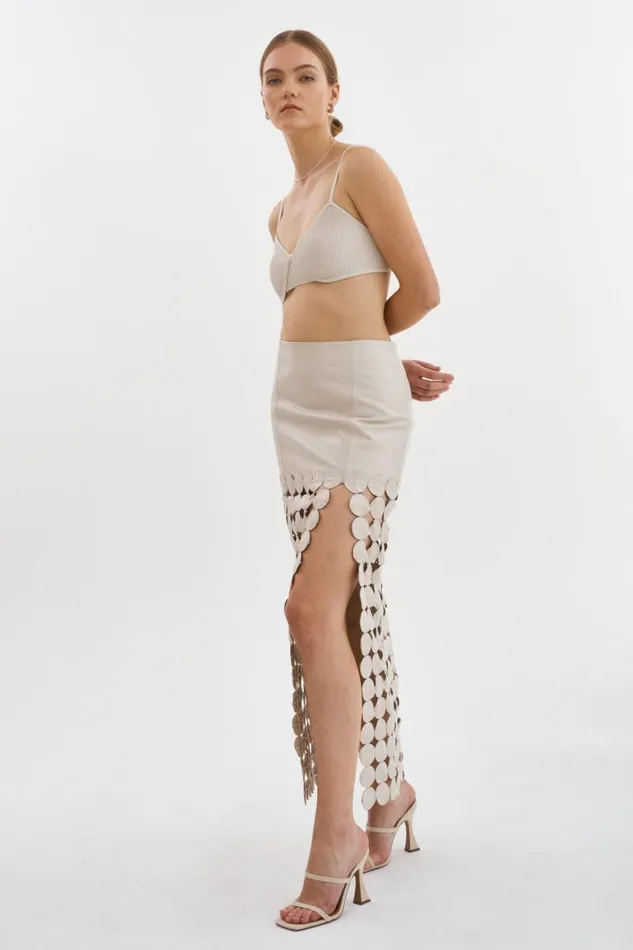 Women KALI MultiCircle Maxi Skirt Bone LAMARQUE Skirts Women KALI MultiCircle Maxi Skirt Bone LAMARQUE Skirts