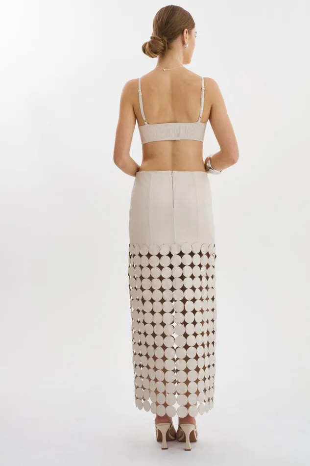 Women KALI MultiCircle Maxi Skirt Bone LAMARQUE Skirts Women KALI MultiCircle Maxi Skirt Bone LAMARQUE Skirts
