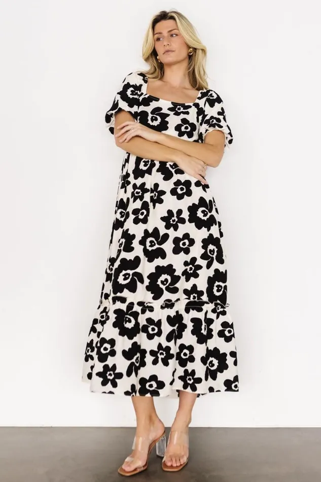 Women Kasey Maxi Dress Black Ivory Print Baltic Born Maxi Dresses Women Kasey Maxi Dress Black Ivory Print Baltic Born Maxi Dresses
