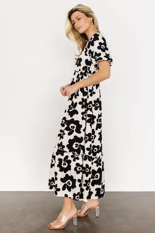 Women Kasey Maxi Dress Black Ivory Print Baltic Born Maxi Dresses Women Kasey Maxi Dress Black Ivory Print Baltic Born Maxi Dresses