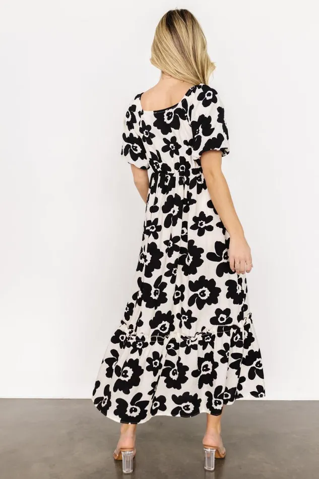 Women Kasey Maxi Dress Black Ivory Print Baltic Born Maxi Dresses Women Kasey Maxi Dress Black Ivory Print Baltic Born Maxi Dresses