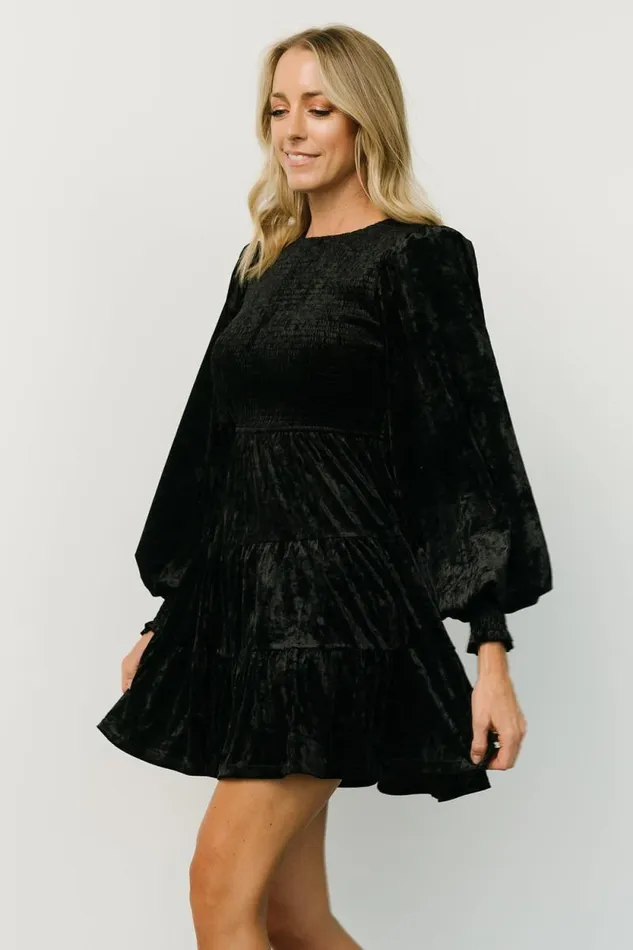 Women Kele Crushed Velvet Mini Dress Black Baltic Born Short Dresses Women Kele Crushed Velvet Mini Dress Black Baltic Born Short Dresses