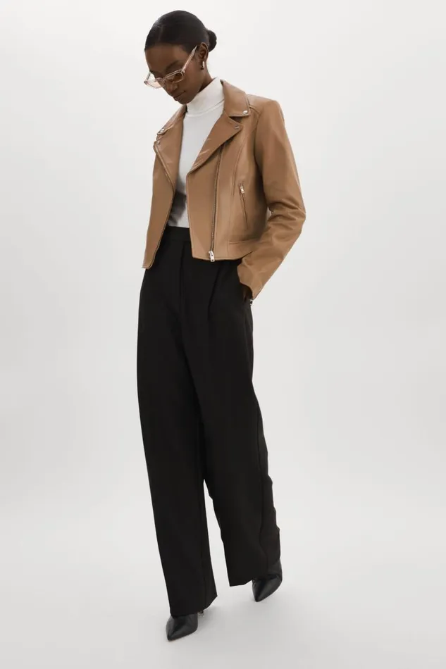 Women KELSEY Leather Biker Jacket Mocha LAMARQUE Biker Jackets Women KELSEY Leather Biker Jacket Mocha LAMARQUE Biker Jackets