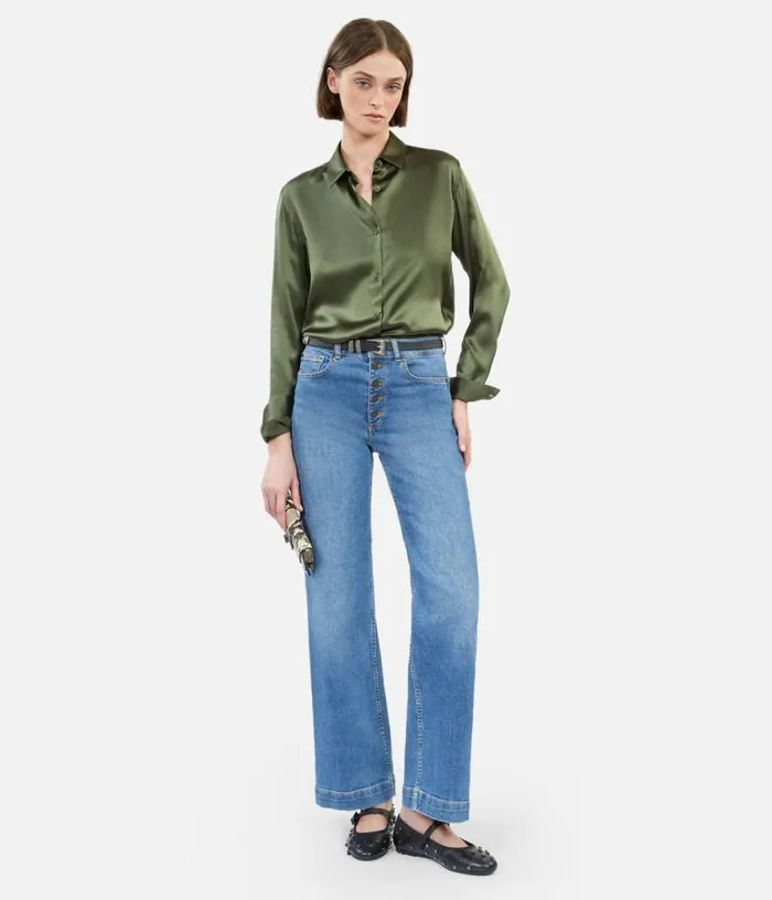 Women Khaki Silk Shirt THE KOOPLES Blouses and Shirts