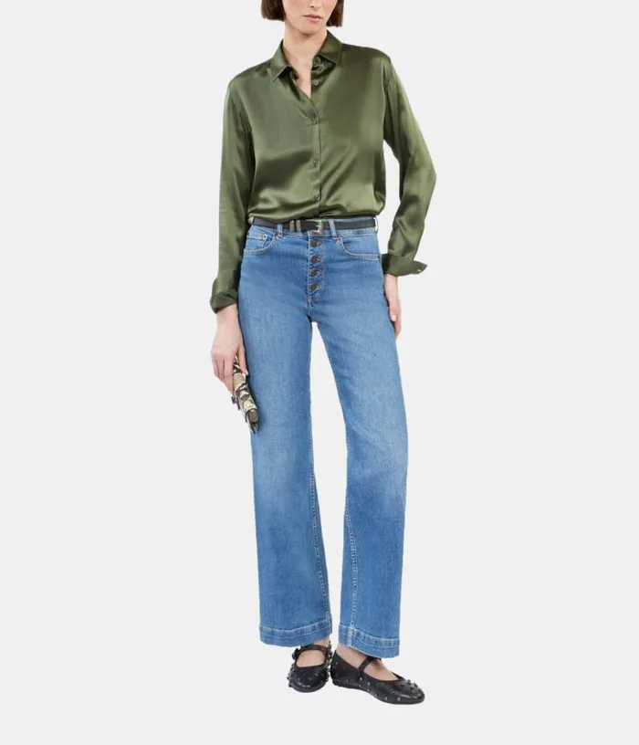 Women Khaki Silk Shirt THE KOOPLES Blouses and Shirts