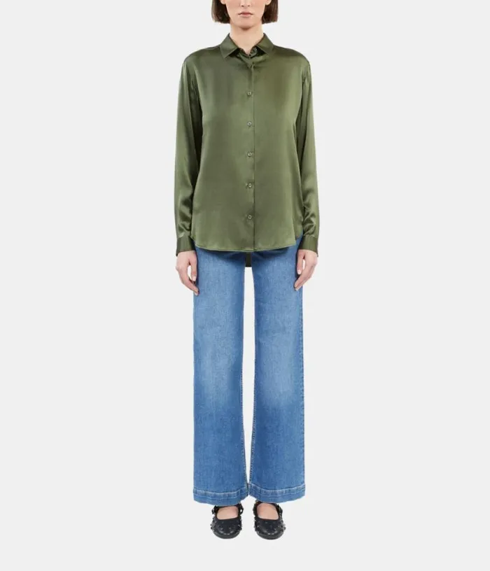 Women Khaki Silk Shirt THE KOOPLES Blouses and Shirts