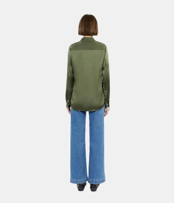 Women Khaki Silk Shirt THE KOOPLES Blouses and Shirts