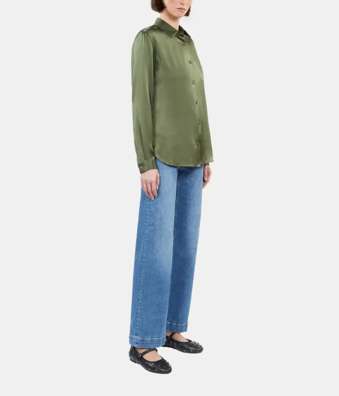 Women Khaki Silk Shirt THE KOOPLES Blouses and Shirts