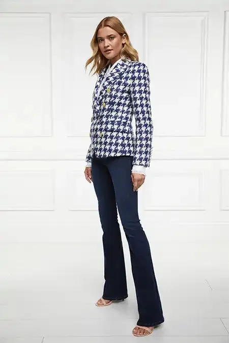 Women Knightsbridge Blazer Large Scale Navy Houndstooth Holland Cooper Tailoring Women Knightsbridge Blazer Large Scale Navy Houndstooth Holland Cooper Tailoring