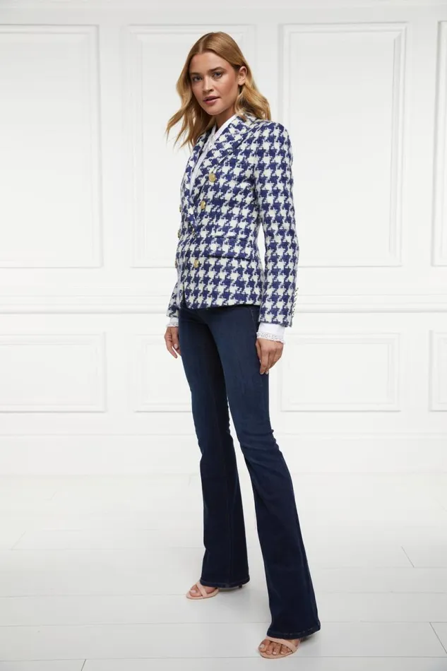 Women Knightsbridge Blazer Large Scale Navy Houndstooth Holland Cooper Tailoring Women Knightsbridge Blazer Large Scale Navy Houndstooth Holland Cooper Tailoring