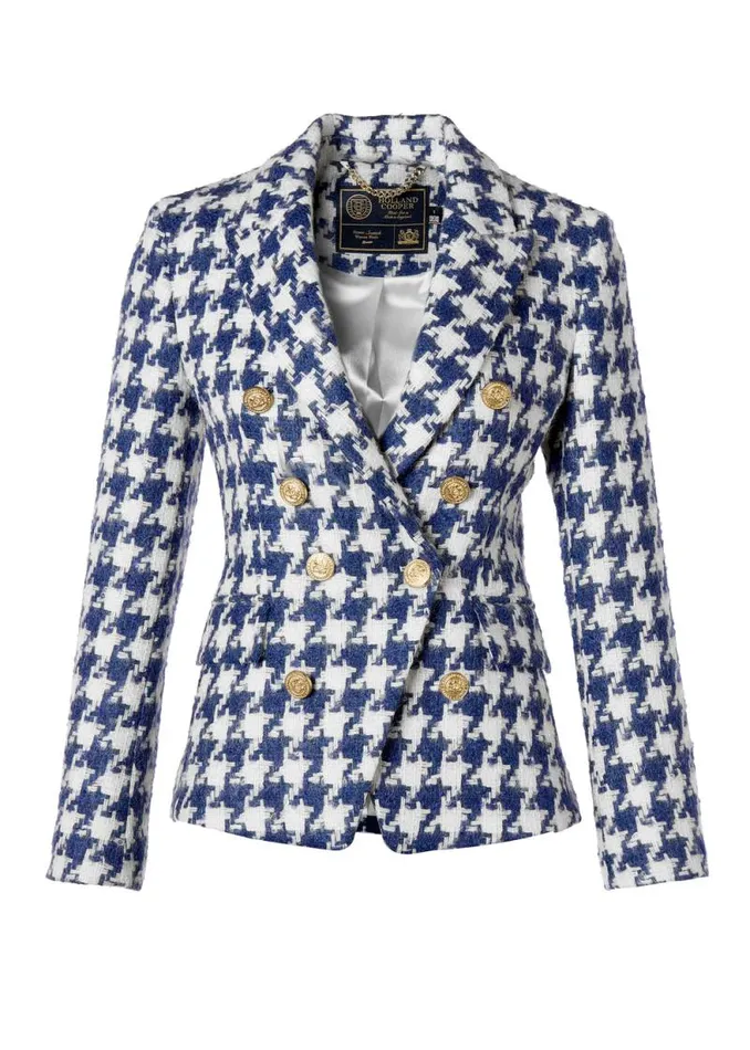 Women Knightsbridge Blazer Large Scale Navy Houndstooth Holland Cooper Tailoring Women Knightsbridge Blazer Large Scale Navy Houndstooth Holland Cooper Tailoring