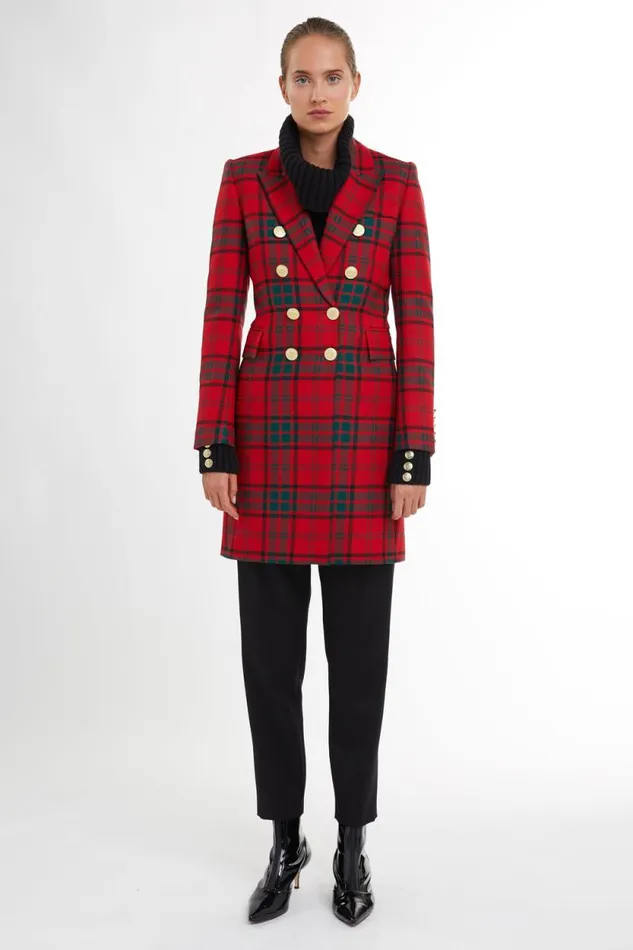 Women Knightsbridge Coat Red Tartan Holland Cooper Tailoring