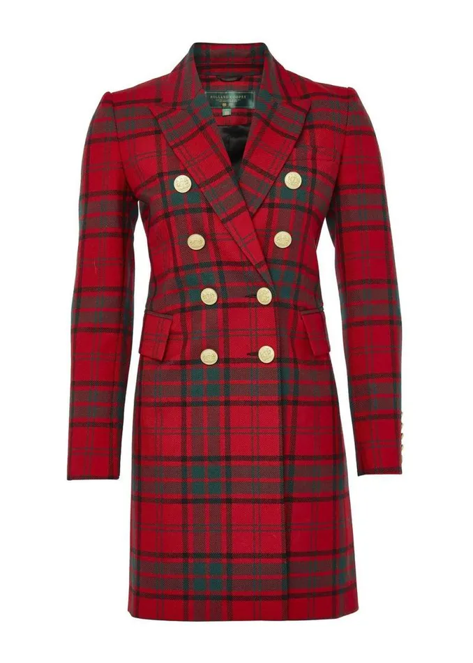 Women Knightsbridge Coat Red Tartan Holland Cooper Tailoring