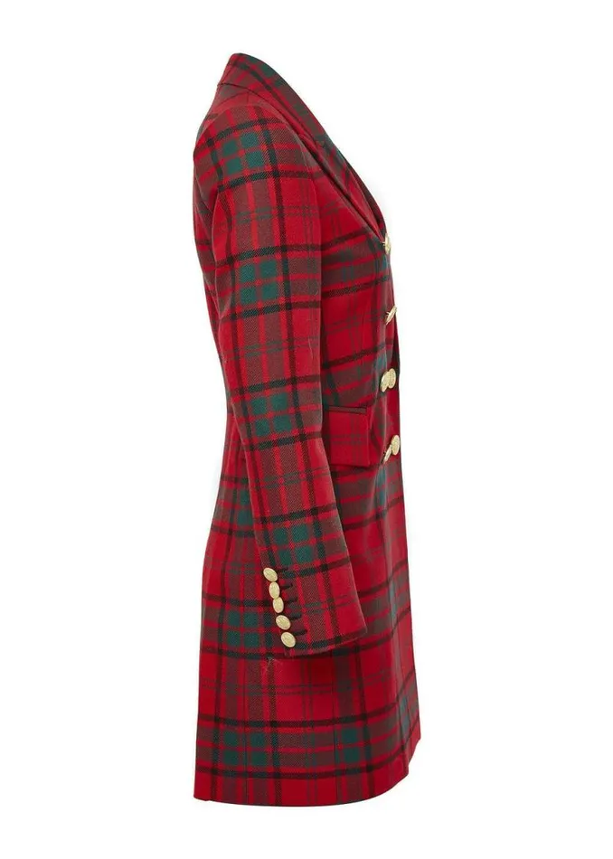 Women Knightsbridge Coat Red Tartan Holland Cooper Tailoring