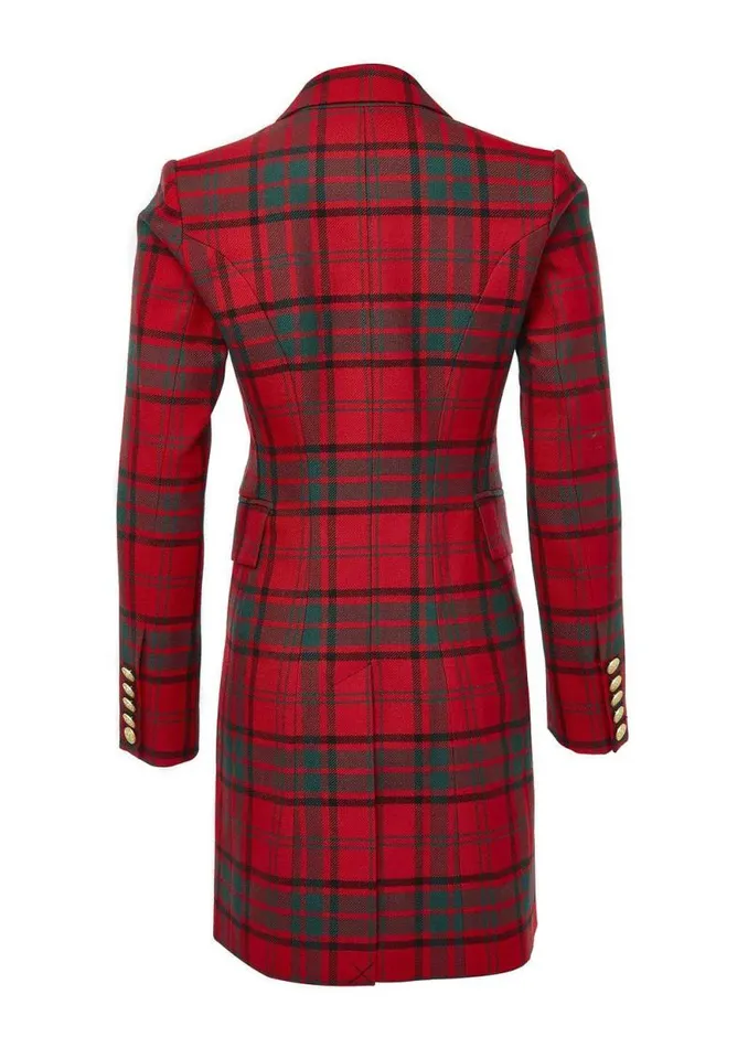 Women Knightsbridge Coat Red Tartan Holland Cooper Tailoring