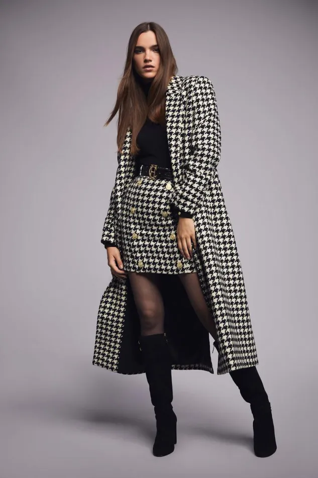 Women Knightsbridge Skirt Large Scale Houndstooth Holland Cooper Tailoring Women Knightsbridge Skirt Large Scale Houndstooth Holland Cooper Tailoring