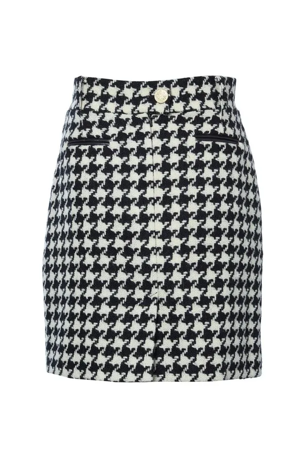 Women Knightsbridge Skirt Large Scale Houndstooth Holland Cooper Tailoring Women Knightsbridge Skirt Large Scale Houndstooth Holland Cooper Tailoring