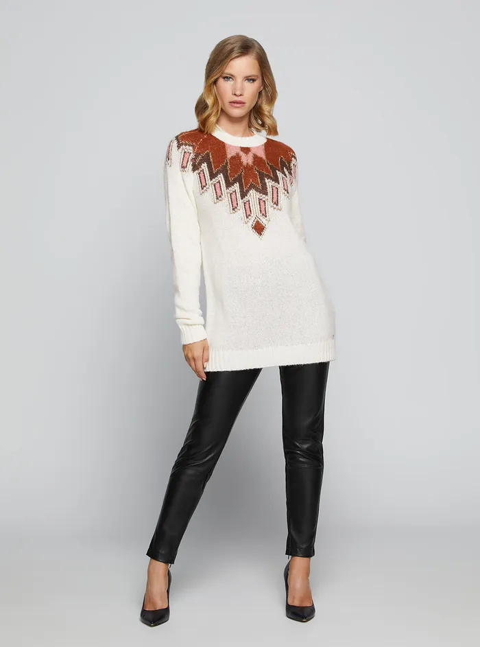 Women Knits and Sweaters GUESS Cream Navajo Lux Alexia Knit Jumper Women Knits and Sweaters GUESS Cream Navajo Lux Alexia Knit Jumper