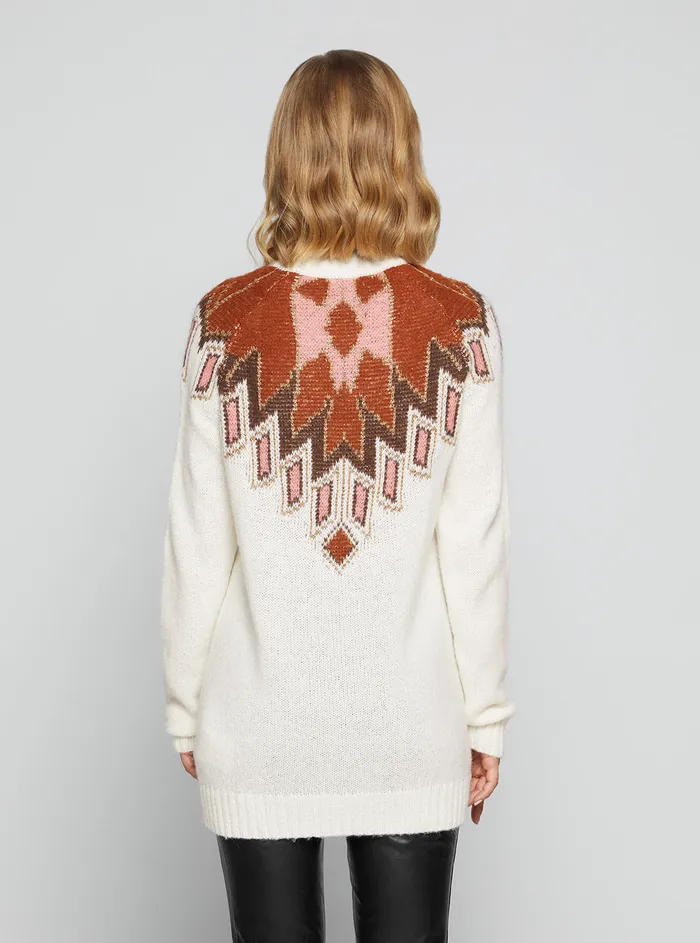 Women Knits and Sweaters GUESS Cream Navajo Lux Alexia Knit Jumper Women Knits and Sweaters GUESS Cream Navajo Lux Alexia Knit Jumper