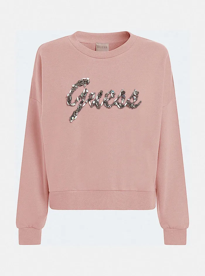 Women Knits and Sweaters GUESS Eco Rosy Violet Manila Logo Jumper Women Knits and Sweaters GUESS Eco Rosy Violet Manila Logo Jumper