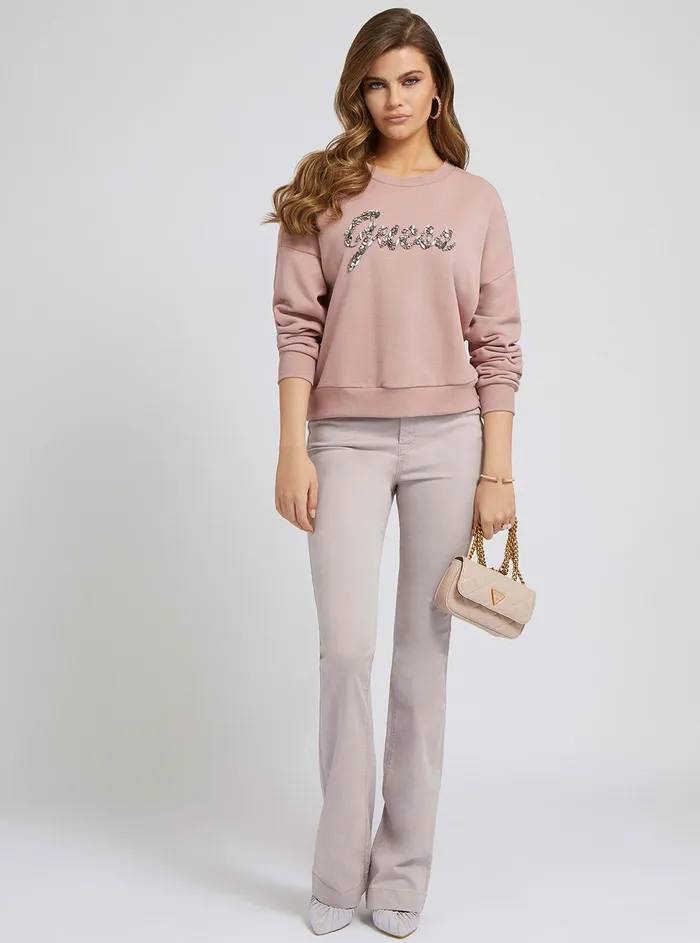 Women Knits and Sweaters GUESS Eco Rosy Violet Manila Logo Jumper Women Knits and Sweaters GUESS Eco Rosy Violet Manila Logo Jumper