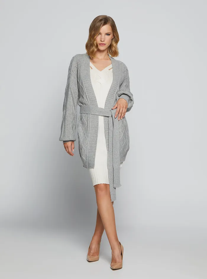 Women Knits and Sweaters GUESS Grey Edwige Cardigan Women Knits and Sweaters GUESS Grey Edwige Cardigan