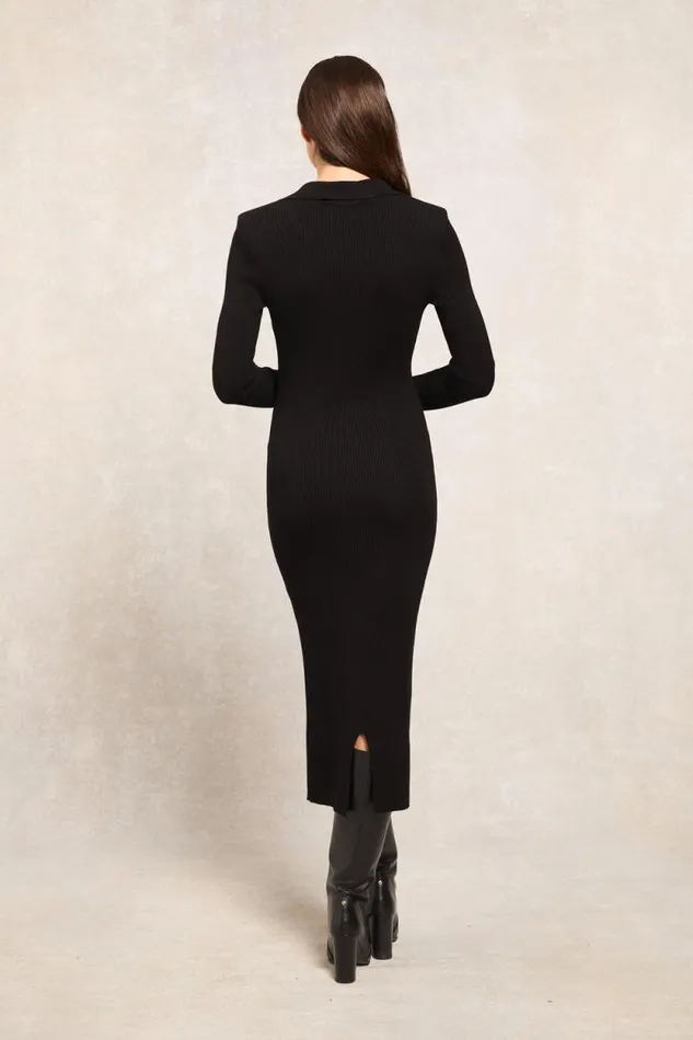 Women Knitted Shirt Dress Black Holland Cooper Dresses Women Knitted Shirt Dress Black Holland Cooper Dresses