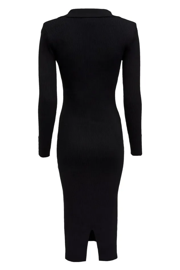 Women Knitted Shirt Dress Black Holland Cooper Dresses Women Knitted Shirt Dress Black Holland Cooper Dresses