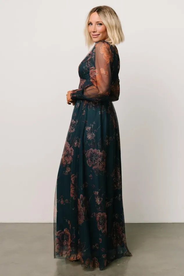 Women Layla Tulle Maxi Dress Copper Blue Metallic Baltic Born Maxi Dresses Women Layla Tulle Maxi Dress Copper Blue Metallic Baltic Born Maxi Dresses