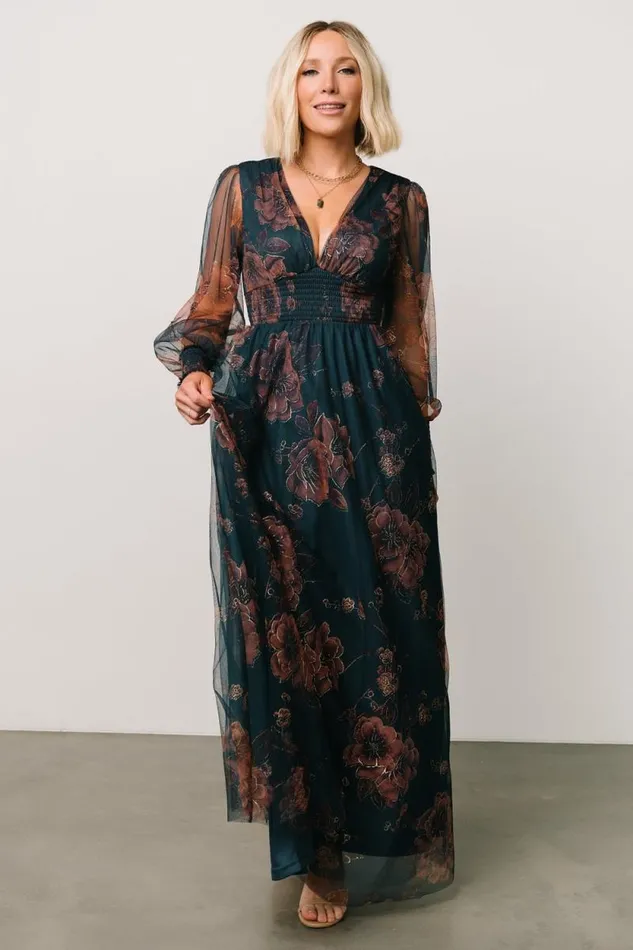 Women Layla Tulle Maxi Dress Copper Blue Metallic Baltic Born Maxi Dresses Women Layla Tulle Maxi Dress Copper Blue Metallic Baltic Born Maxi Dresses