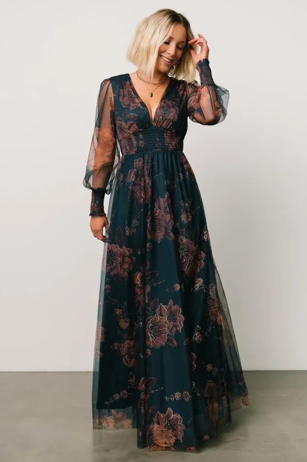 Women Layla Tulle Maxi Dress Copper Blue Metallic Baltic Born Maxi Dresses Women Layla Tulle Maxi Dress Copper Blue Metallic Baltic Born Maxi Dresses