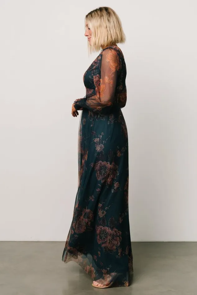 Women Layla Tulle Maxi Dress Copper Blue Metallic Baltic Born Maxi Dresses Women Layla Tulle Maxi Dress Copper Blue Metallic Baltic Born Maxi Dresses