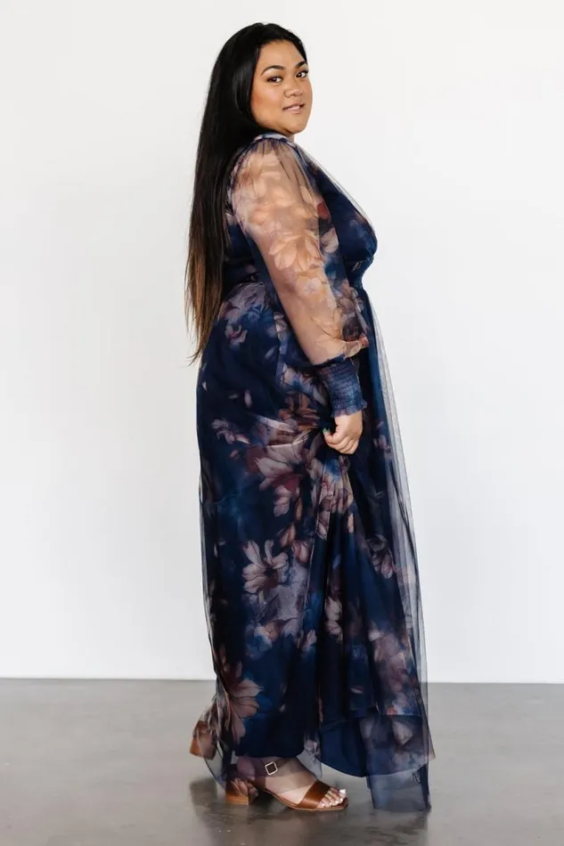 Women Layla Tulle Maxi Dress Dark Blue Floral Baltic Born Maxi Dresses Women Layla Tulle Maxi Dress Dark Blue Floral Baltic Born Maxi Dresses
