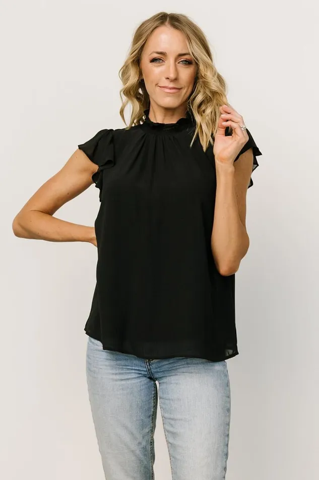 Women Leah Mock Neck Top Black Baltic Born Blouses and Shirts Women Leah Mock Neck Top Black Baltic Born Blouses and Shirts