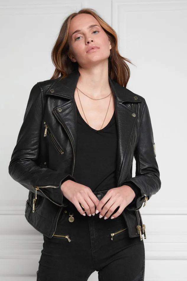 Women Leather Biker Jacket Black Holland Cooper Jackets Women Leather Biker Jacket Black Holland Cooper Jackets