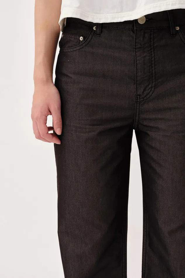 Women Lena Pigment Dye 8211 Black Trousers Wonhundred