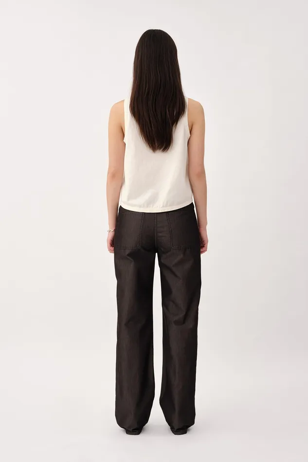 Women Lena Pigment Dye 8211 Black Trousers Wonhundred