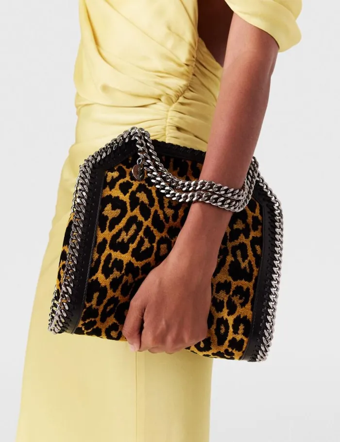 Women Leopard Falabella Mini Tote Bag Leopard Print Stella McCartney TopHandle Bags Women Leopard Falabella Mini Tote Bag Leopard Print Stella McCartney TopHandle Bags