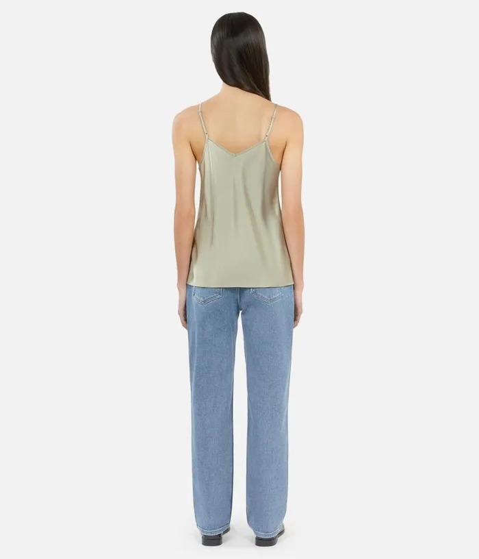 Women Light Green Camisole With Lace THE KOOPLES Blouses and Shirts