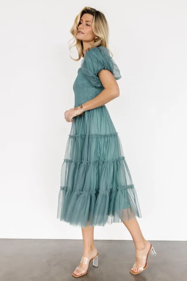 Women Liv Tulle Midi Dress Eucalyptus Baltic Born Tulle Styles