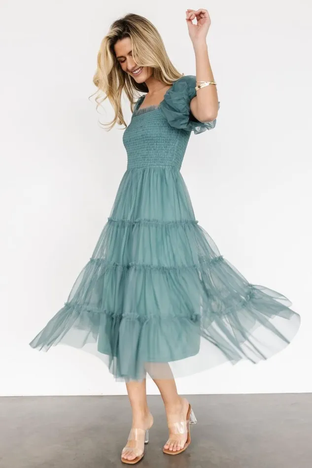 Women Liv Tulle Midi Dress Eucalyptus Baltic Born Tulle Styles