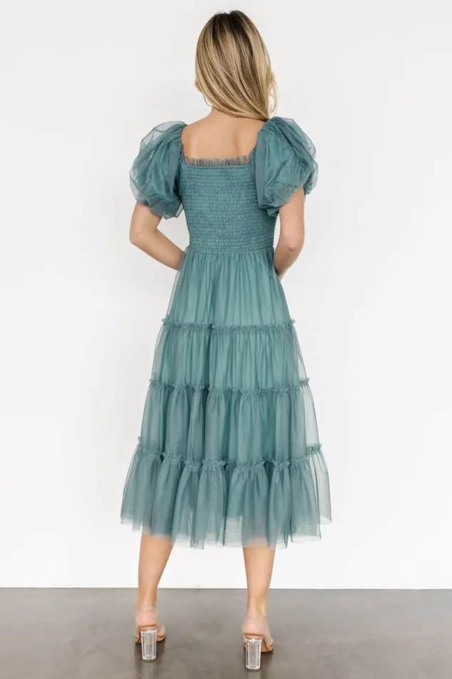 Women Liv Tulle Midi Dress Eucalyptus Baltic Born Tulle Styles